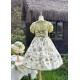 Mademoiselle Pearl Four Leaf Clover and Lime Blouse Apron Overdress JSK and Ops(Reservation/2 Colours/Full Payment Without Shipping)